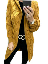 Load image into Gallery viewer, Ladies Womens Chunky Cable Knitted Oversized Longline Hooded Cape Cardigan Top