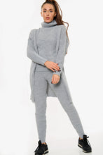 Load image into Gallery viewer, Pink 3 Piece Knitted Cardigan Loungewear Set