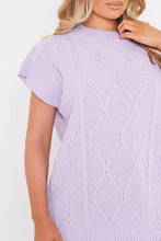 Load image into Gallery viewer, Blue Cable Knit Sleeveless Vest