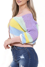 Load image into Gallery viewer, Yellow Stripe Button Knitted Cardigan