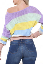 Load image into Gallery viewer, Yellow Stripe Button Knitted Cardigan