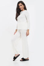 Load image into Gallery viewer, White Long Sleeve Loungewear Shirt and Pants