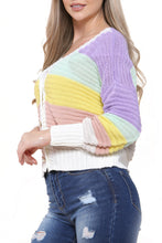 Load image into Gallery viewer, Yellow Stripe Button Knitted Cardigan