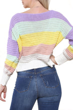 Load image into Gallery viewer, Yellow Stripe Button Knitted Cardigan
