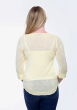 Load image into Gallery viewer, White Cuff Details Filigree Knitted Jumper