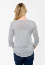 Load image into Gallery viewer, White Cuff Details Filigree Knitted Jumper