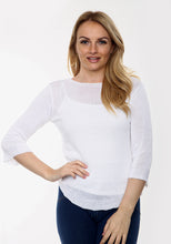 Load image into Gallery viewer, White Cuff Details Filigree Knitted Jumper