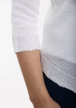 Load image into Gallery viewer, White Cuff Details Filigree Knitted Jumper
