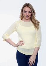 Load image into Gallery viewer, White Cuff Details Filigree Knitted Jumper