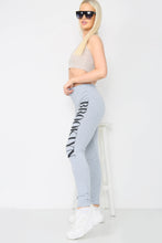 Load image into Gallery viewer, White Brooklyn Printed Stretch Leggings