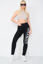 Load image into Gallery viewer, White Brooklyn Printed Stretch Leggings
