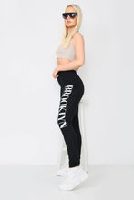 Load image into Gallery viewer, White Brooklyn Printed Stretch Leggings