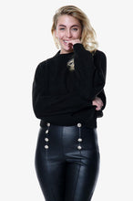 Load image into Gallery viewer, White Open Knit Turtle Neck Jumper