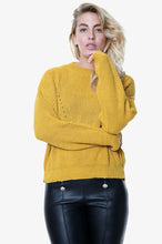 Load image into Gallery viewer, Red Open Knit Turtle Neck Jumper
