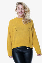 Load image into Gallery viewer, Red Open Knit Turtle Neck Jumper