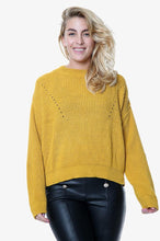 Load image into Gallery viewer, White Open Knit Turtle Neck Jumper