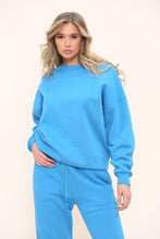 Load image into Gallery viewer, Bright Blue Oversized Sweatshirt & Cuff Joggers Loungewear Set
