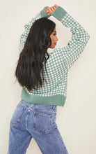 Load image into Gallery viewer, Petite Green Check Oversized Cardigan