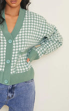 Load image into Gallery viewer, Petite Green Check Oversized Cardigan