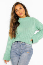 Load image into Gallery viewer, Wide Rib Turn Up Cuff Jumper