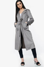 Load image into Gallery viewer, Wine Suedette Longline Belted Jacket