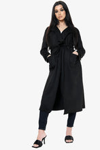 Load image into Gallery viewer, Wine Suedette Longline Belted Jacket