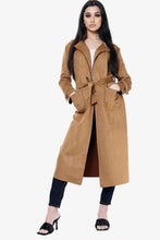 Load image into Gallery viewer, Wine Suedette Longline Belted Jacket