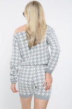 Load image into Gallery viewer, Blue Dogtooth Jumper Top & Knit Co-Ord Set