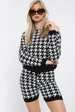 Load image into Gallery viewer, Blue Dogtooth Jumper Top & Knit Co-Ord Set