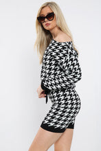 Load image into Gallery viewer, Blue Dogtooth Jumper Top & Knit Co-Ord Set