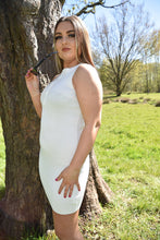 Load image into Gallery viewer, White Sleeveless Zip Bodycone Dress
