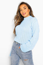 Load image into Gallery viewer, Wide Rib Turn Up Cuff Jumper