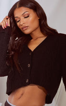 Load image into Gallery viewer, Camel Cable Cropped Cardigan