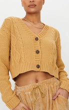 Load image into Gallery viewer, Camel Cable Cropped Cardigan
