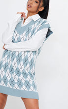 Load image into Gallery viewer, Petite Sage Diamond Knit Sleeveless Dress