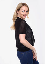 Load image into Gallery viewer, Black Short Sleeve Knitted Bolero Shrug