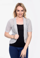 Load image into Gallery viewer, Black Short Sleeve Knitted Bolero Shrug