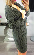 Load image into Gallery viewer, Ladies Womens Chunky Cable Knitted Oversized Longline Hooded Cape Cardigan Top
