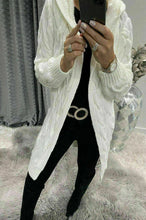 Load image into Gallery viewer, Ladies Womens Chunky Cable Knitted Oversized Longline Hooded Cape Cardigan Top
