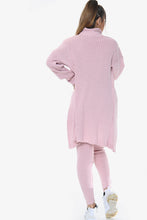 Load image into Gallery viewer, Pink 3 Piece Knitted Cardigan Loungewear Set

