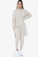 Load image into Gallery viewer, Pink 3 Piece Knitted Cardigan Loungewear Set
