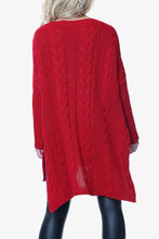 Charger l'image dans la galerie, Red High Low Oversized Longline Knitted Jumper
