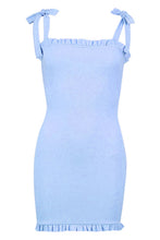 Load image into Gallery viewer, Rose Frill Edge Tie Strap Mini Dress

