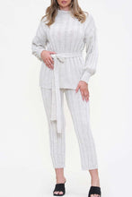 Load image into Gallery viewer, GreyTie Waist Jumper and Trousers Co-ord Set
