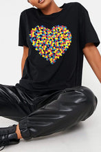Load image into Gallery viewer, White Multi Heart Graphic Oversized Tee
