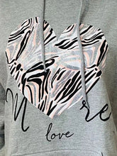 Load image into Gallery viewer, White More Love Heart Graphic Print Hoodie

