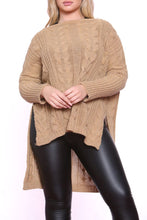 Charger l'image dans la galerie, Red High Low Oversized Longline Knitted Jumper
