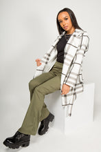 Load image into Gallery viewer, White Check Belted Duster Coat
