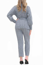 Load image into Gallery viewer, GreyTie Waist Jumper and Trousers Co-ord Set
