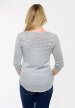 Load image into Gallery viewer, White V Shape Filigree Knitted Jumper
